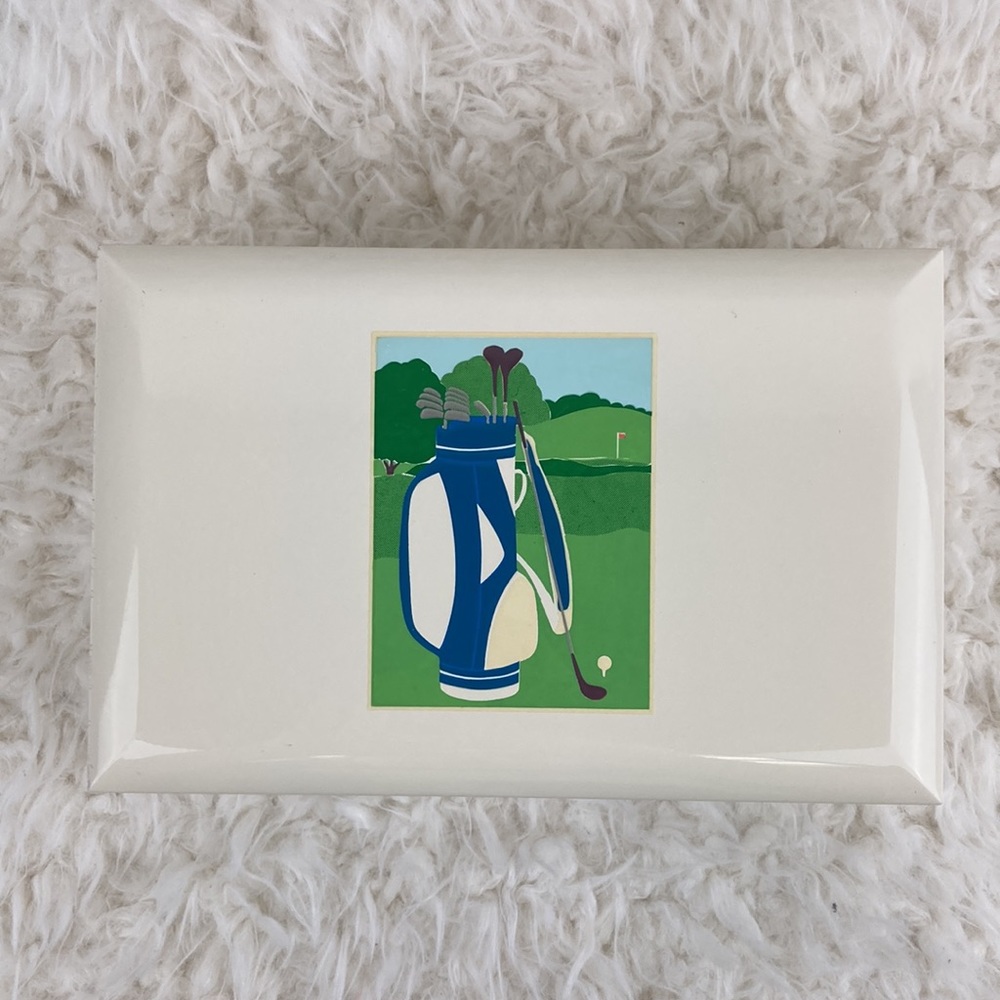 VTG Otagiri Japan Golf Themed Musical Jewelry Box